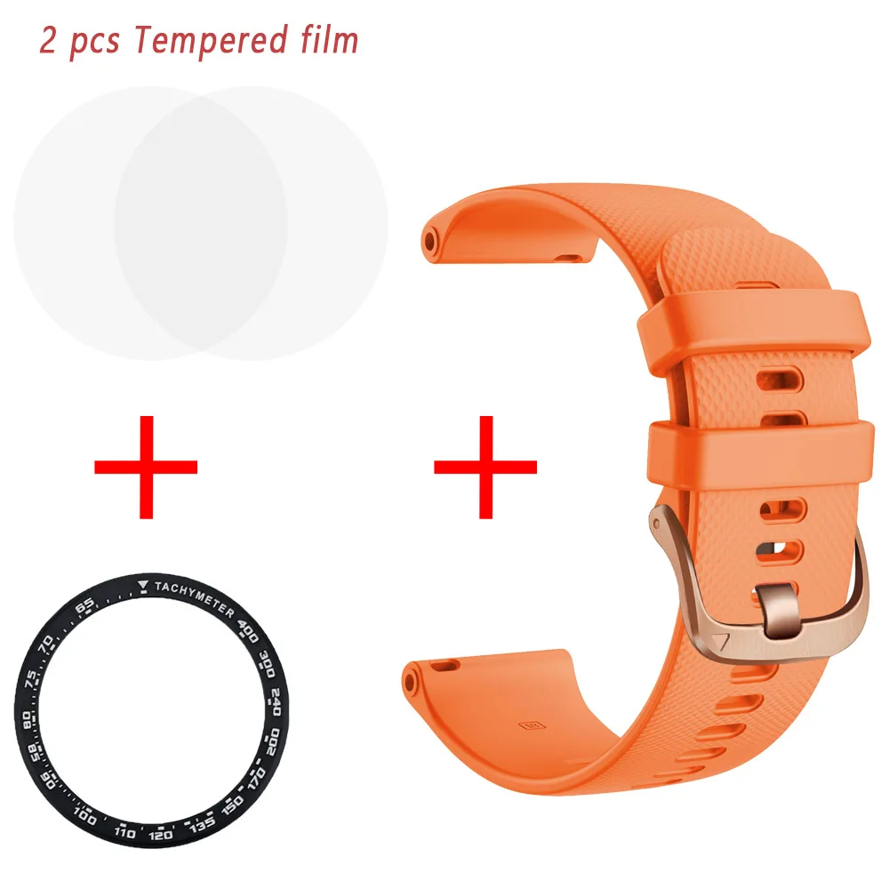 

High quality Smart watch Matching package For Huami Amazfit GTR 42mm Rose gold buckle silicone strap steel film protection ring