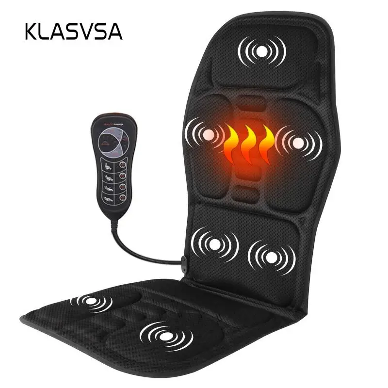 KLASVSA портативный Электрический массажер для спины кресло подушка вибратор автомобиль для дома и офиса шеи поясницы талии облегчение боли сиденья коврик для отдыха