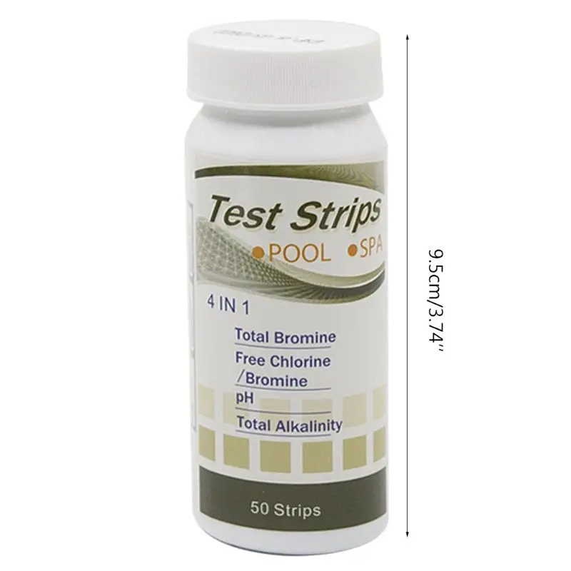 

4 in 1 Swimming Pool Water Test Strip Free Chlorine Bromine PH Value Test Paper B85C