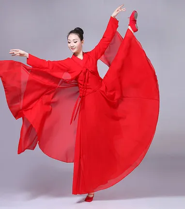 Женский классический костюм для танцев Hanfu элегантный и китайских однотонный