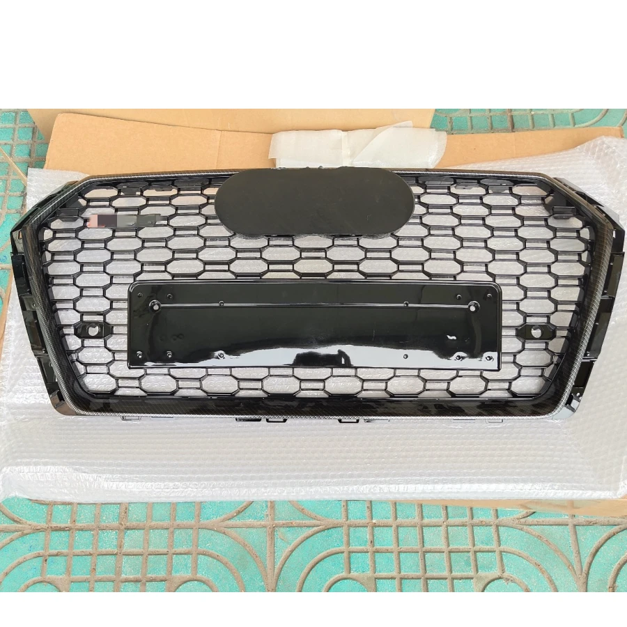 

Carbon Style For RS4 Style Front Sport Hex Mesh Honeycomb Hood Grill Black for Audi A4/S4 B9 2017-2019 car accessories