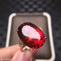 kjjeaxcmy fine jewelry natural red topaz 925 sterling silver new women ring support test fashion