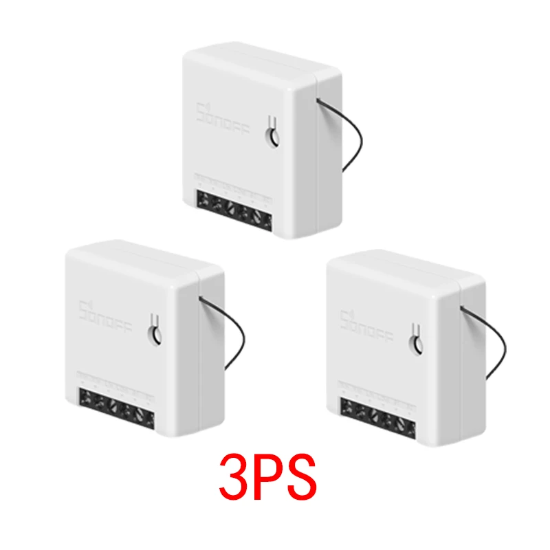 SONOFF мини двухсторонний Интеллектуальный переключатель DIY Appliance Automation дистанционное управление переключатели для Alexa Google Home WiFi Smart Switch - Цвет: 3PC