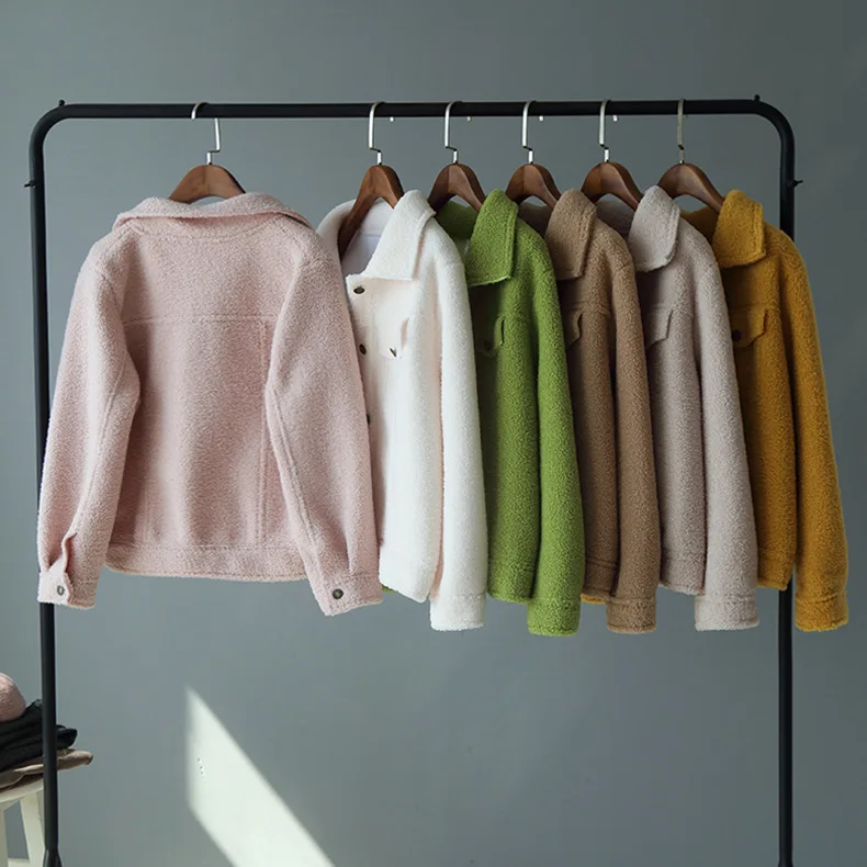 Зима осень модные трендовые дизайнерские короткие куртки из овечьей шерсти с