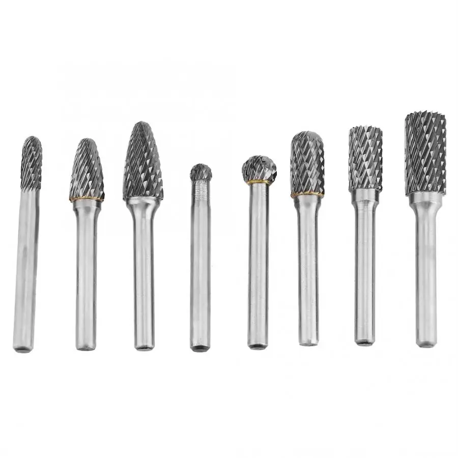 Набор файлов 8 шт. двойной резки вольфрамовой стали карбида заусенцев штамповки