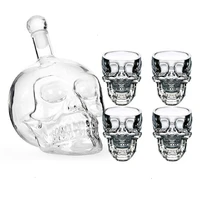 skull bottle glass cup set crystal skull decanter glasses shot glass mug wine vodka bottles transparent whiskey cocktail barware