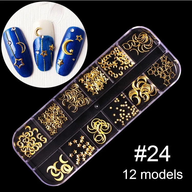24 Mixed Colorful Rhinestones For Nails Crystal Stones Gems Manicure Accessories Studs 27 Models Diamonds 3D Nail Art Decorations - Цвет: 24