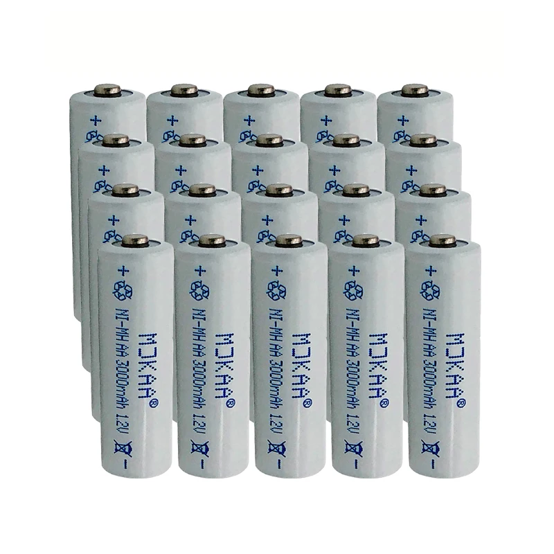 20PCS Battery MJKAA 10-20 шт AA 1,2 V Ni-MH 3000mAh аккумуляторная батарея 2A нейтральные аккумуляторные батареи для игрушечные часы - Цвет: 20PCS Battery