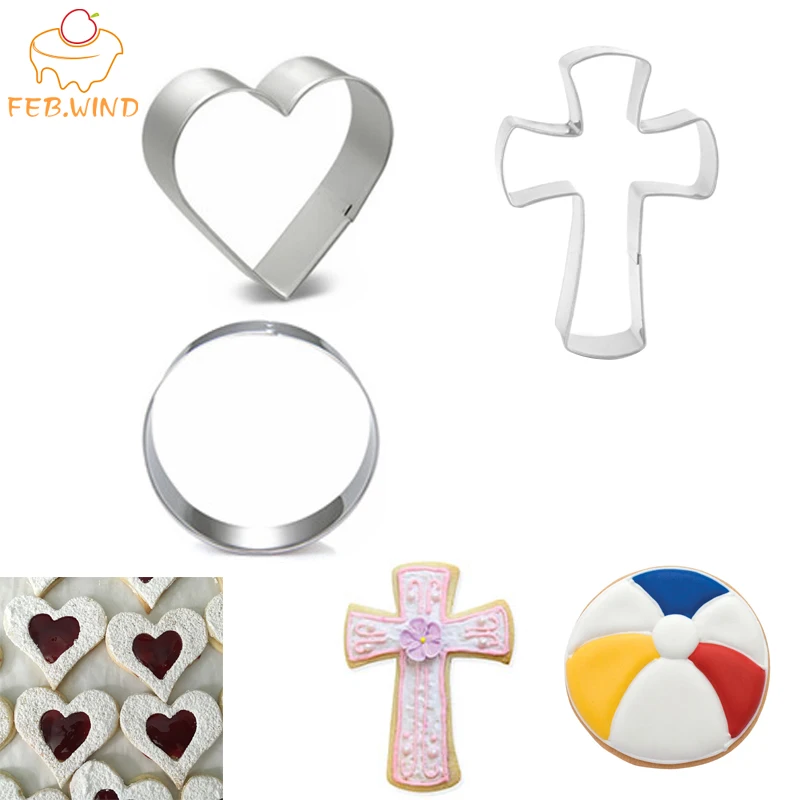 Металлический круглый/в форме сердца резак для печенья из нержавеющей стали