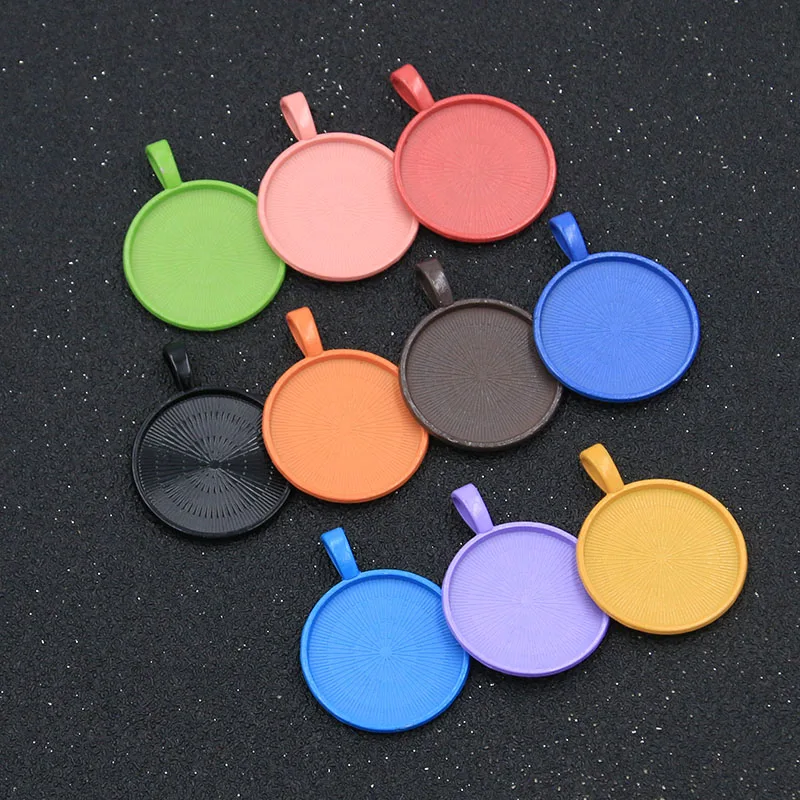 

5 шт, 25 мм, внутренняя Размеры 10 Цвет Очаровательная Цвет Фул круглое основание кулон DIY Ювелирные ожерелья ручной работы Материал темпераме...