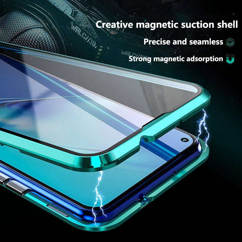 magnetic clear phone case for huawei honor mate 40 30 20 10 lite p40 p30 p20 pro 8x 9x y9 p msart 2019 double sided glass cover free global shipping