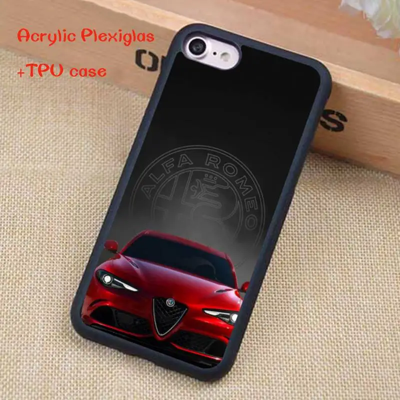 

Hot Car Alfa Romeo Logo Design Luxury Unique For iphone 12 11 Pro Max X XR XS SE 2020 6S 7 8 Plus Acrylic Plexiglass TPU