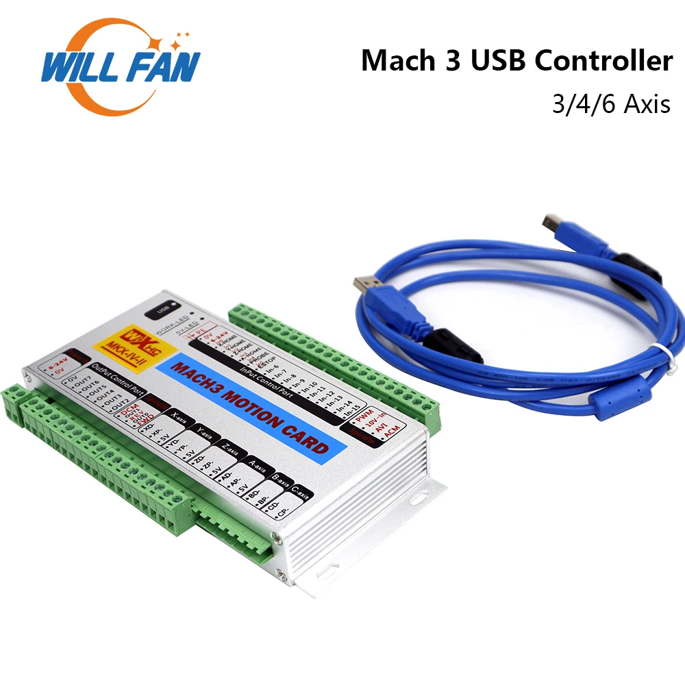 Will Fan XHC Ethernet Mach3 Board 3 4 6 Axis Motion Control Card 2MHz USB Port Support Windows 7 10 For CNC Router Machine | Инструменты