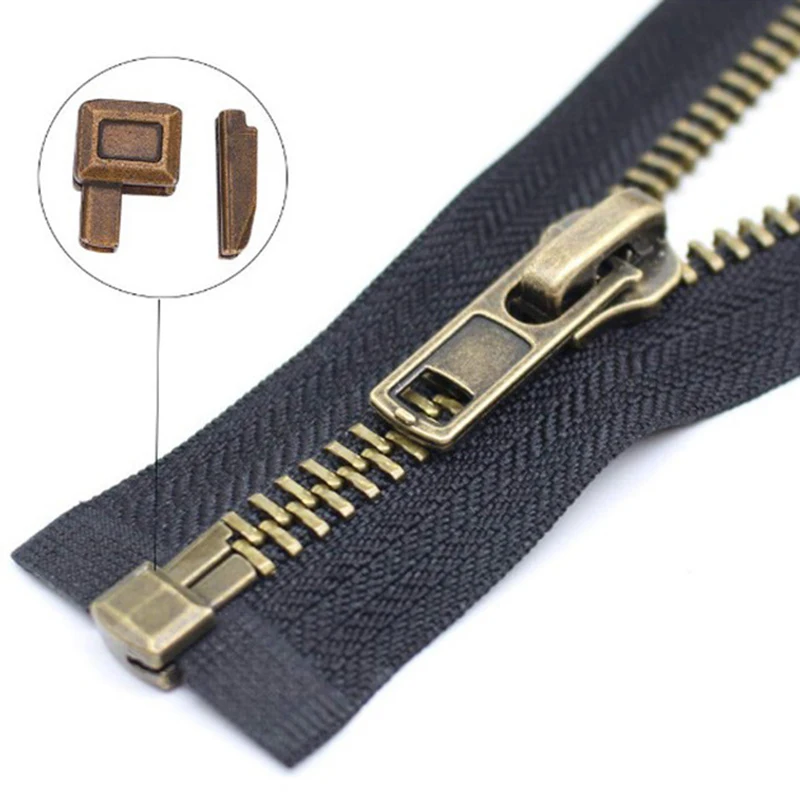 

12pcs Nickel Metal Zipper Repairing Zipper Repair Kit Closed-end Repair Kit Head Zipper Parts Zipper Top Stop Accessories