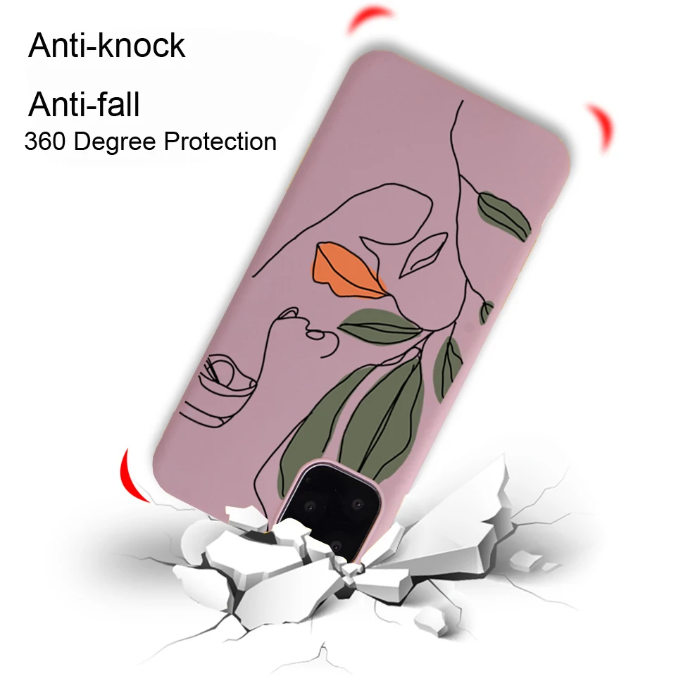 

Abstract Face Art Retro Geometry Phone Case For iPhone 12 11 Pro Max XS XR 6S 7 8 Puls SE 2020 Fashion Soft Silicone Back Cover