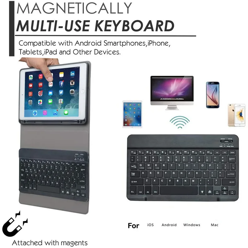 Bluetooth клавиатура с подсветкой Чехол для iPad 9 7 2017 2018 чехол Apple pro воздуха 1 2 Крышка |