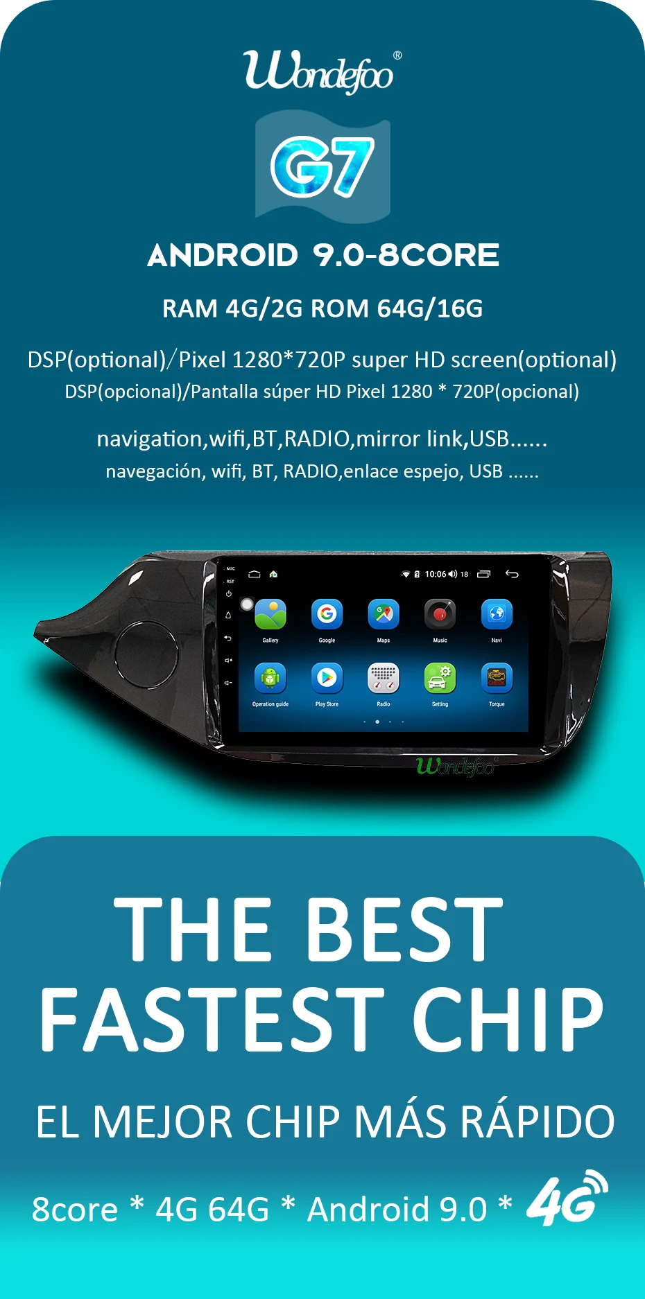 4G 64G Android 9,0 1280P Carplay автомобильное радио для Kia Ceed JD 2013- gps навигация DSP ips экран Аудио стереосистемы без DVD плеера