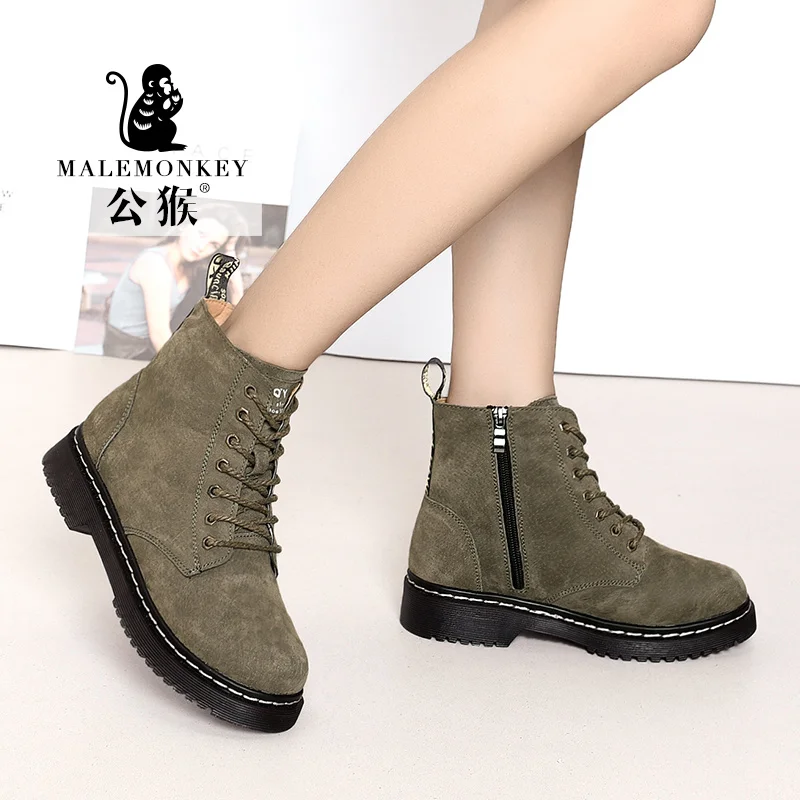 2019 Boots Women Genuine Leather Shoes For Winter Woman Casual Spring Botas Mujer Female Ankle | Обувь