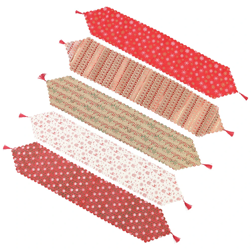 Рождественское украшение для стола льняная скатерть из мешковины с принтом