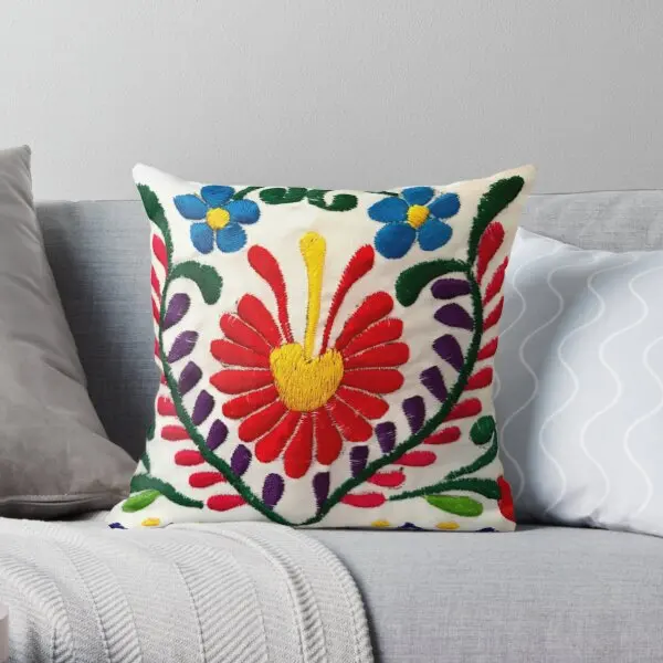 

Mexican Flowers Soft Decorative Throw Pillow Cover for Home Pillows NOT Included