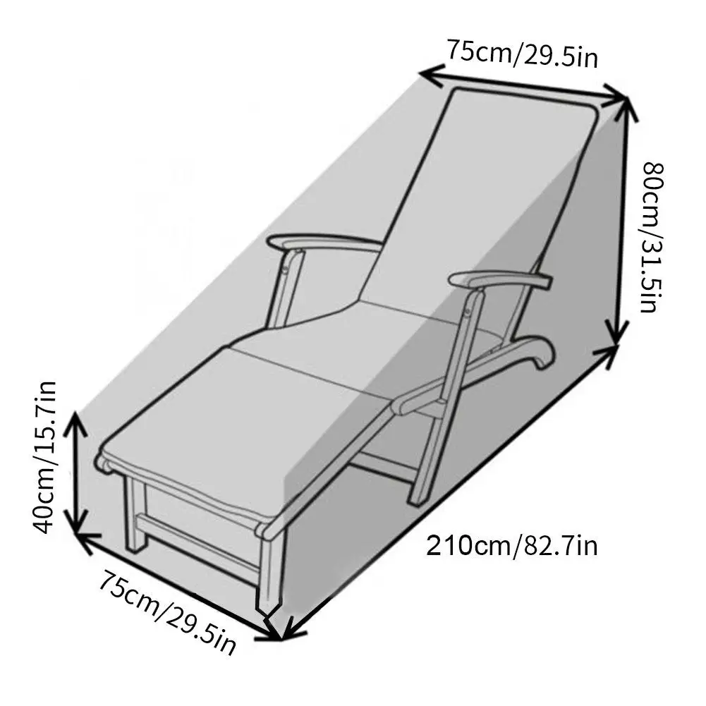 Уличный садовый откидной стул водонепроницаемый чехол шезлонг полиэстер