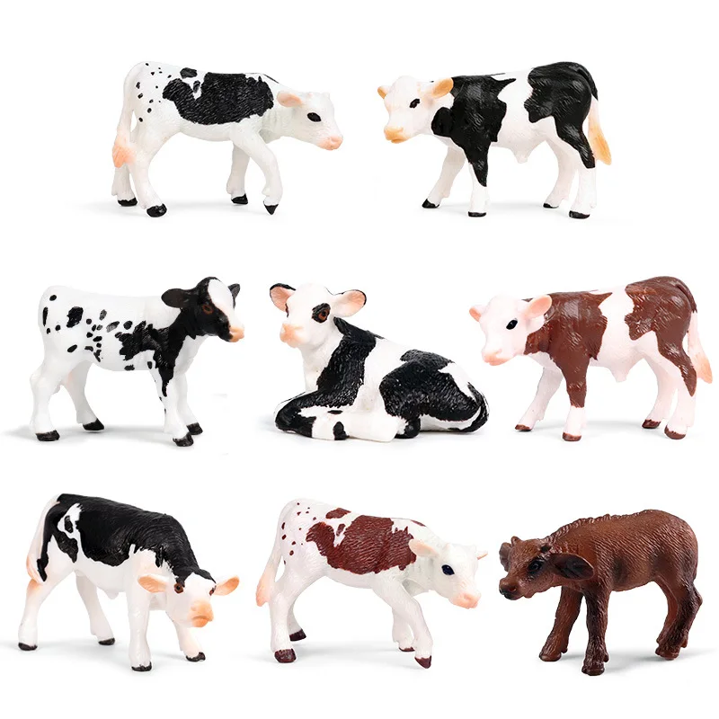 

Simulation Farm Animal Pasture Cow Model Cute Cattle Bull Water Buffalo Action Figure Figurine Miniature Doll Children Toys Gift