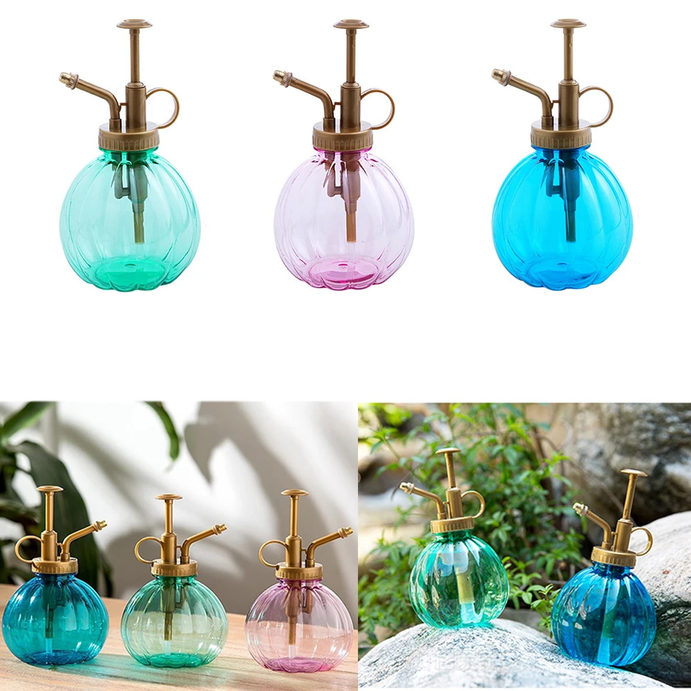 

1 piece multicolor retro pumpkin shaped plant shower water spray bottle gardening tool planting irrigation garden supplies