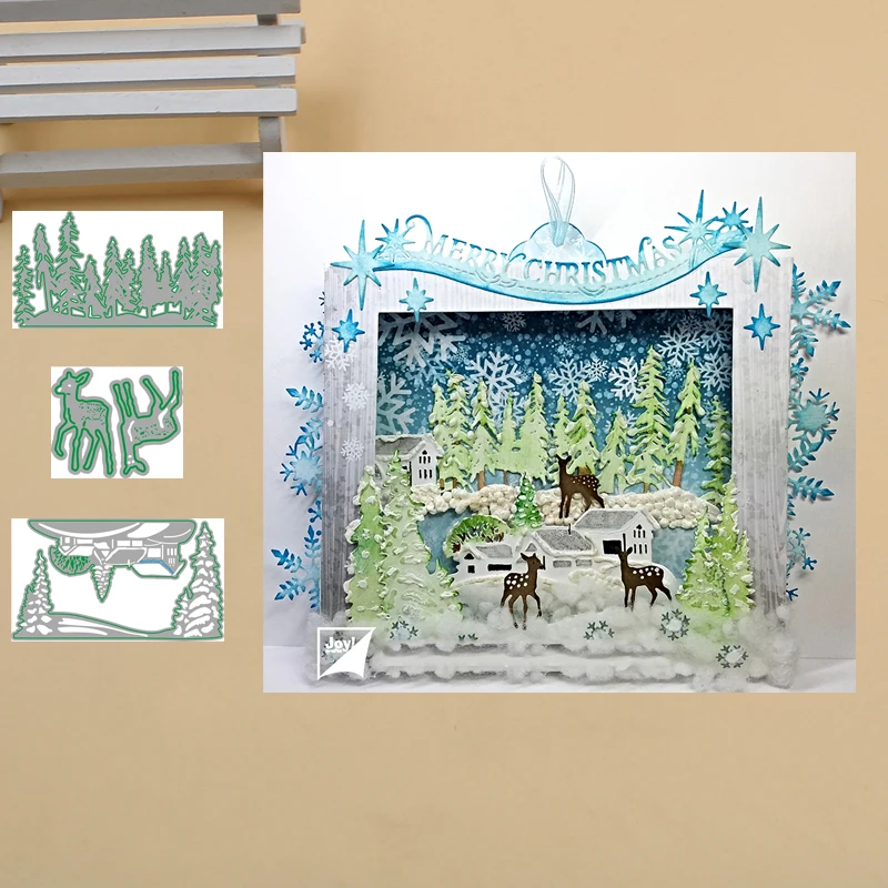 Металлические штампы Lucky богиня ремесло дерево и олень Скрапбукинг бумажный Нож