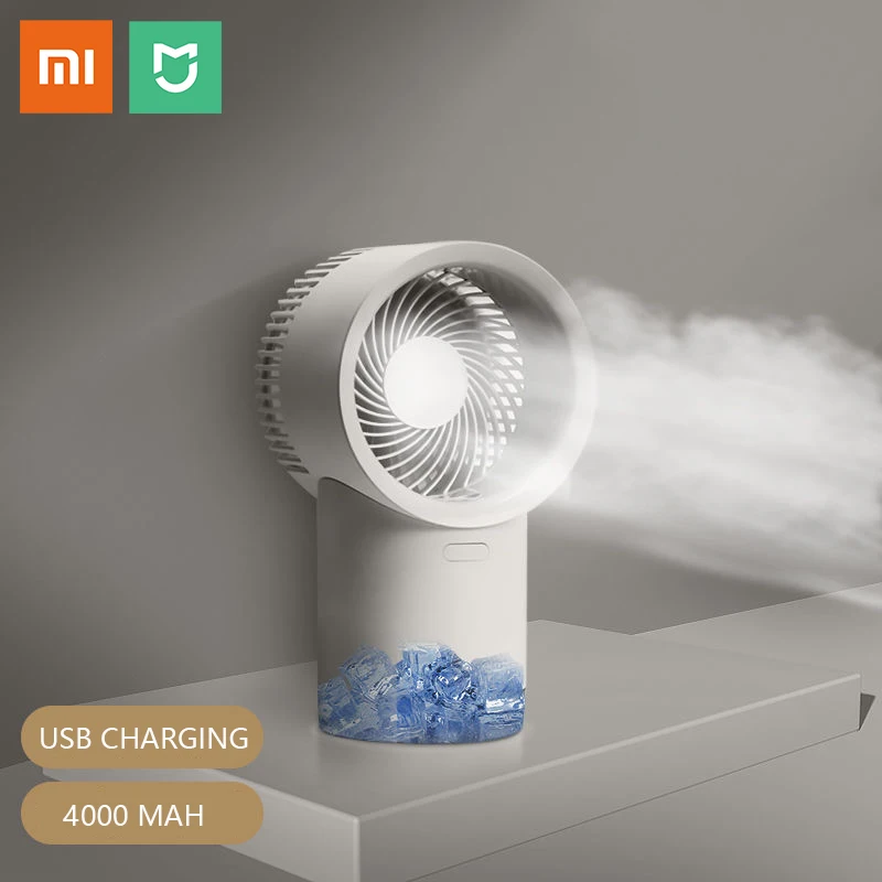 저렴한 Xiaomi Mijia 3Life 휴대용 선풍기 Usb 충전식 미니 에어컨 휴대용 냉각 팬 안개 강풍 매우 조용함
