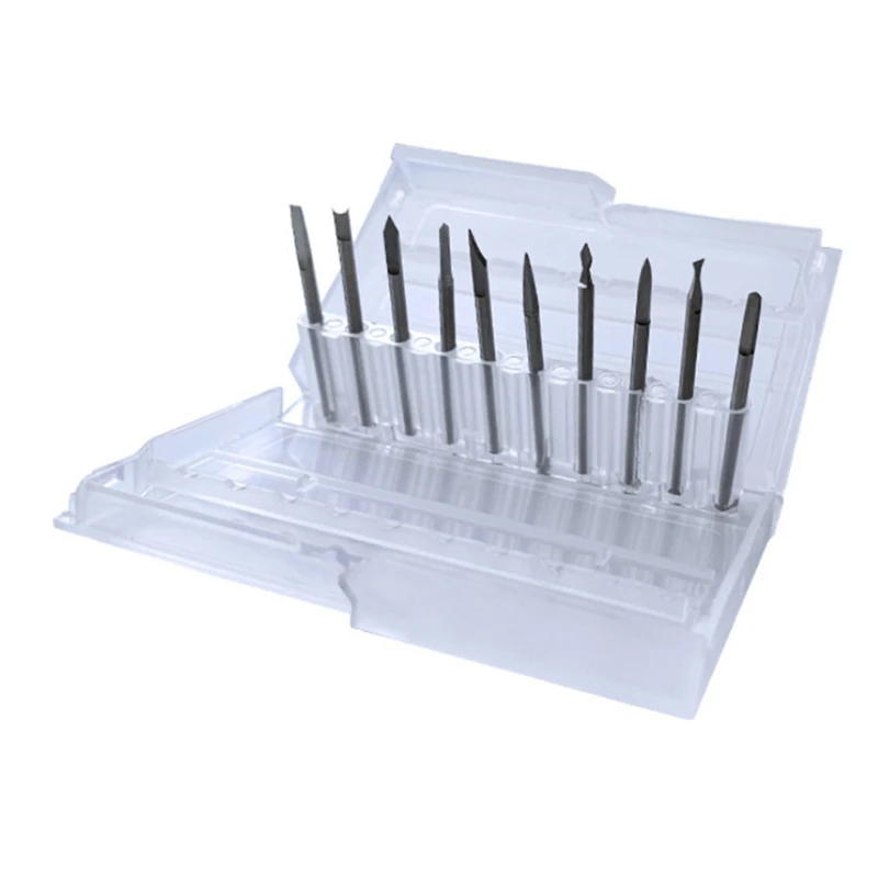 

10Pcs 2.35mm Shank Electric Woodworking Engraving Milling Cutter Root Carving Polishing Head Tool Grinding