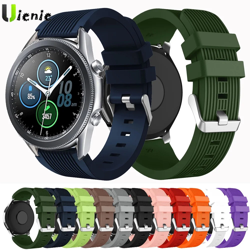 Для Samsung galaxy watch 3 45 мм 41 силиконовый браслет ремешок для часов 20 22 Watch 46 Gear S3|Ремешки