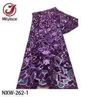 nigerian sequins velvet lace fabrics 2020 high quality african lace fabric french lace material for wedding dress nxw 262