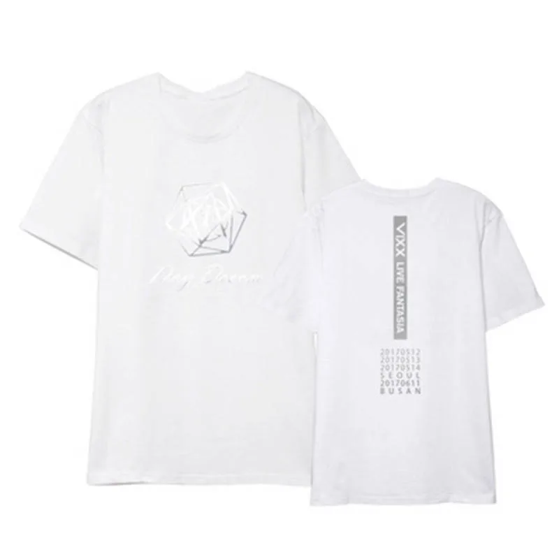 Kpop VIXX DAYDREAM Day Dream Album Shirts K POP Повседневная хлопковая футболка футболки с короткими