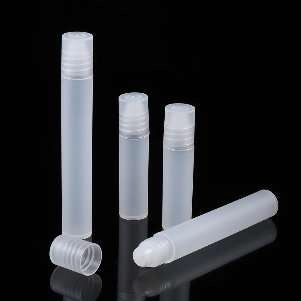 

5ml/10ml Empty Perfume Roller Ball Bottle Portable Transparent Frosted Glass Refillable Liquids Essential Oil Bottles Container