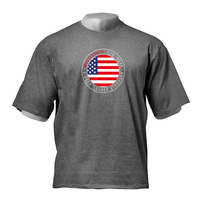 Muscleguys большие футболки с открытыми плечами топы короткими рукавами летняя новая