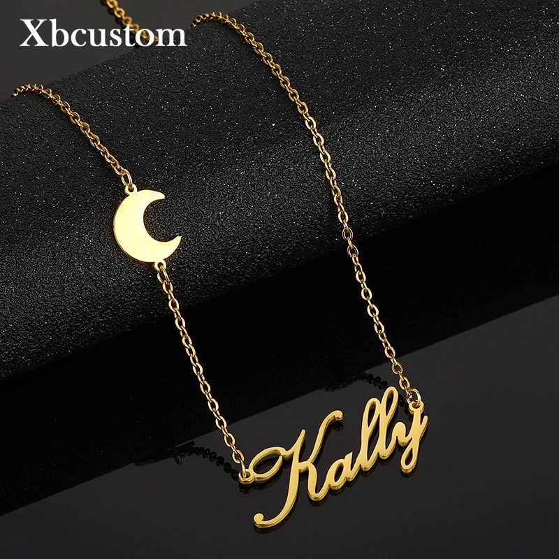 Заказное модное ожерелье из нержавеющей стали с именем Луны персонализированное