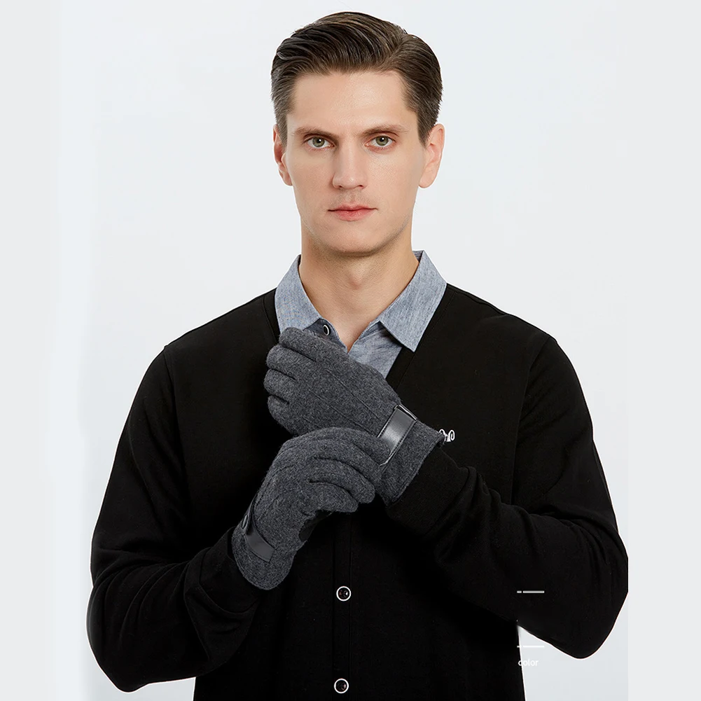 

1pair Men Women Home Casual Portable Soft Windproof Wear Resistant Business Gift Washable Keep Warm Contact Screen Winter Gloves