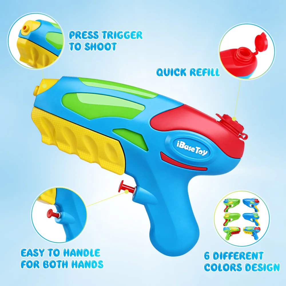

IBASETOY 6pcs Water Guns Water Shooting Play Game Toys Summer Swimming Pool Beach for Children Kids Party