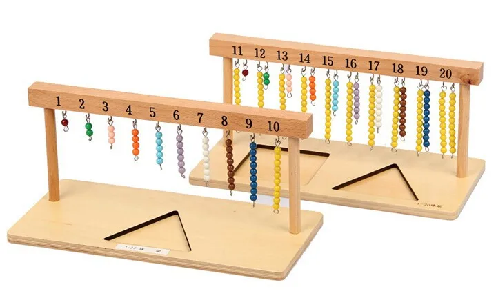 Детская игрушка Монтессори 1-20 бусины подвесная рама дерево для раннего детского