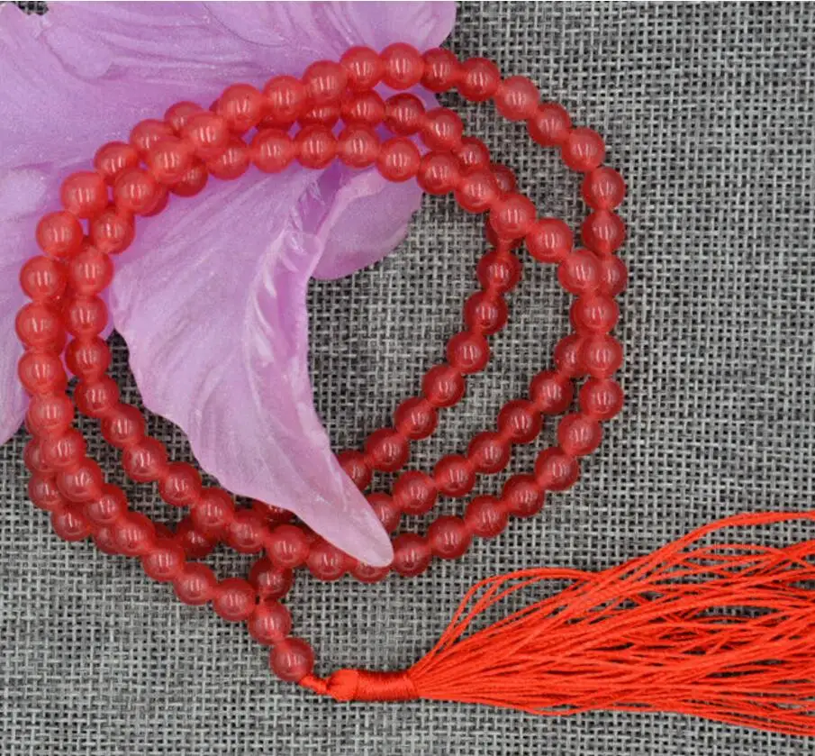 Бесплатная доставка натуральный 8 мм камень буддийский светильник рубиновый 108