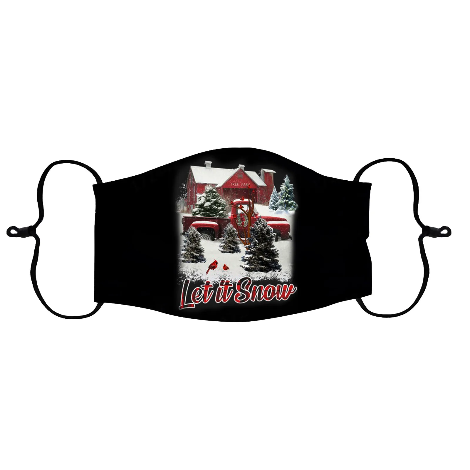 IPC печатная Рождественская хлопковая маска для лица PM2.5 дышащая моющаяся