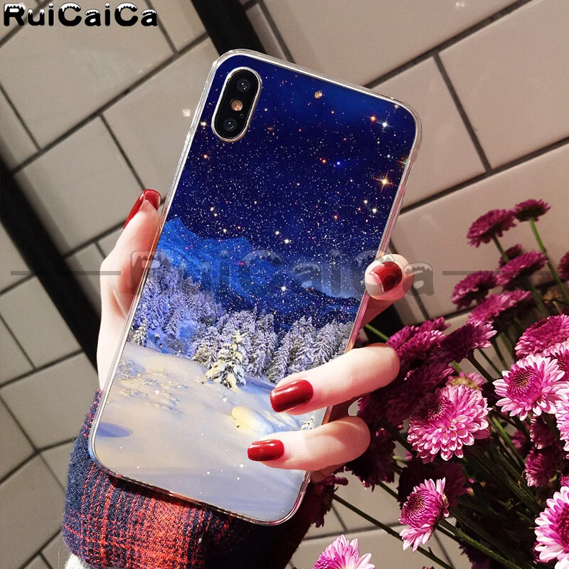 A2 RuiCaiCa зимний Снежный горный Sceneary Мягкий ТПУ чехол для телефона Apple iPhone 8 7 6 6S Plus X XS MAX 5 5S SE XR сотовые телефоны - Цвет: A2