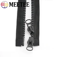 meetee 8 resin zipper black white double sliders down jacket coat bag tent awning open end zippers sewing clothing accessories