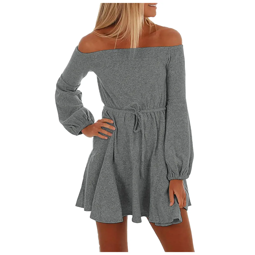 Осень зима 2020 женское модное милое однотонное мини платье А силуэта SAGACE с