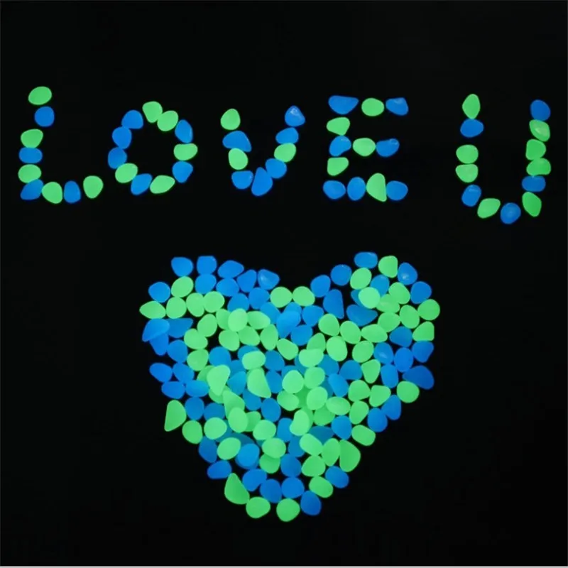 

50pcs Glow In Dark Garden Pebbles Stones Rocks for Walkways Garden Path Patio Lawn Fish Tank Garden Home Decor Luminous Stones