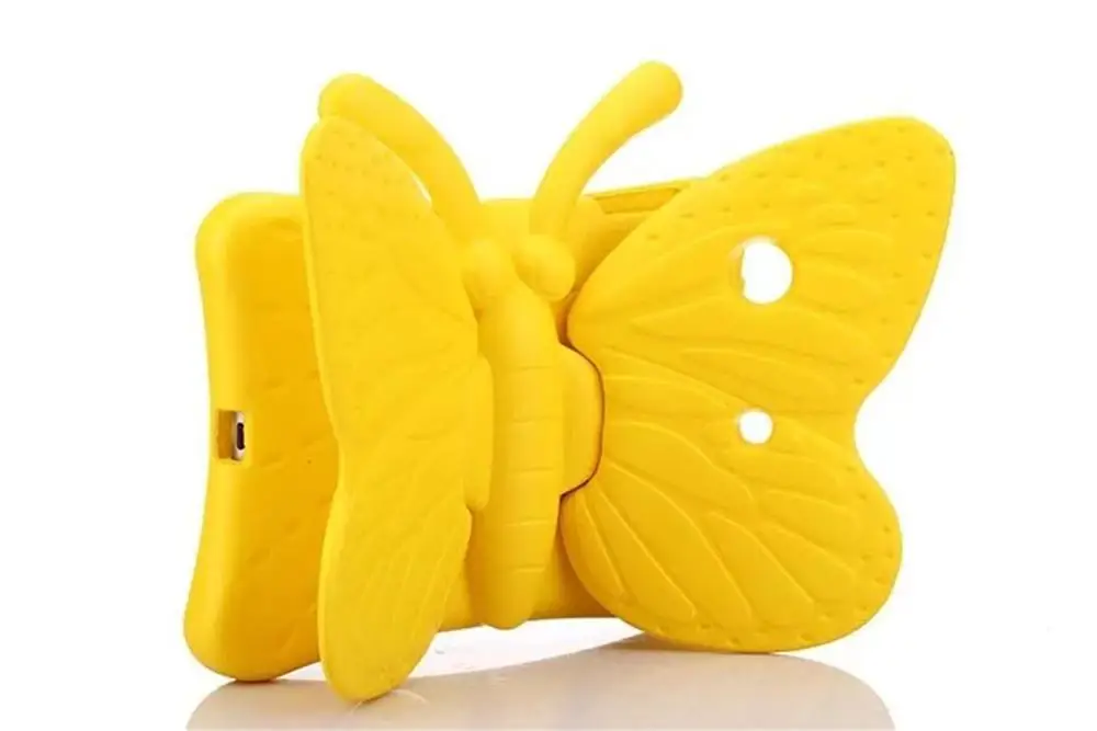 yellow Силиконовый чехол EVA с бабочкой для Ipad Mini 1 2 3 4 5 7,9 детская удобная переноска ударопрочный моющийся стоячая таблетница для iPad mini 4 - Цвет: yellow
