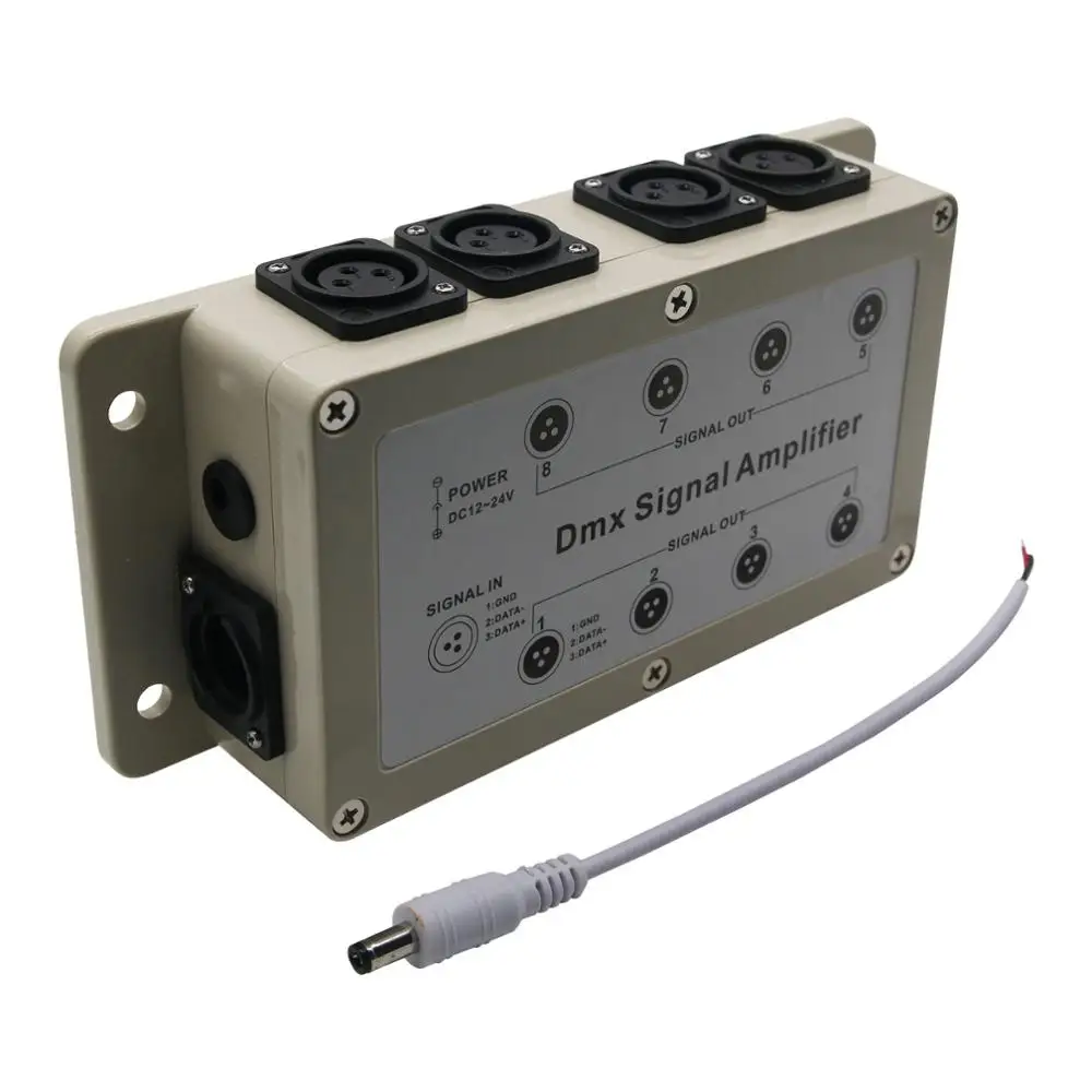 TZT 8-канальный усилитель сигнала DMX 1000V DMX512 Контроллер светильник сцены для