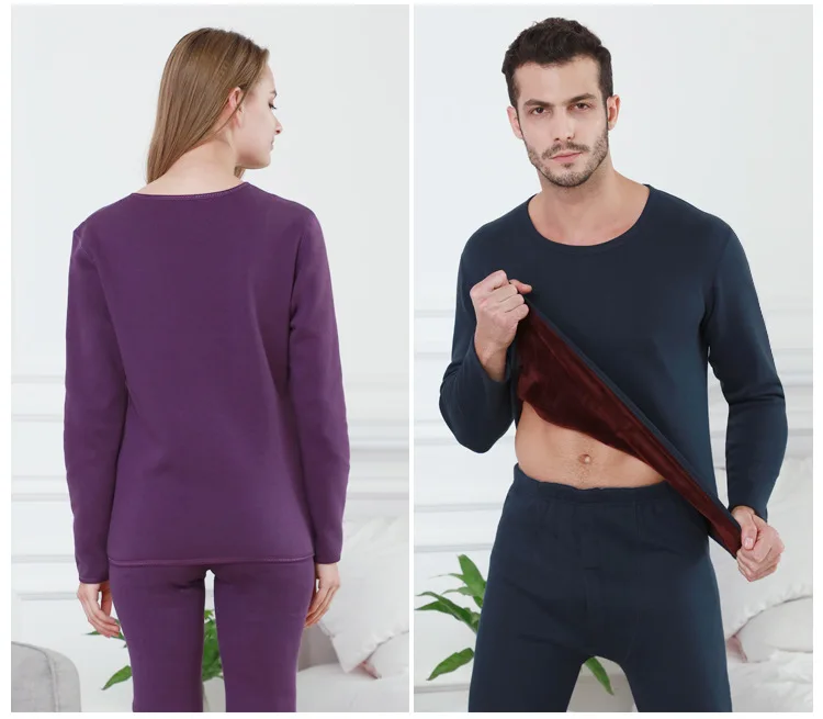 Новый стиль комплект теплого термобелья из плотного бархата подштанники для