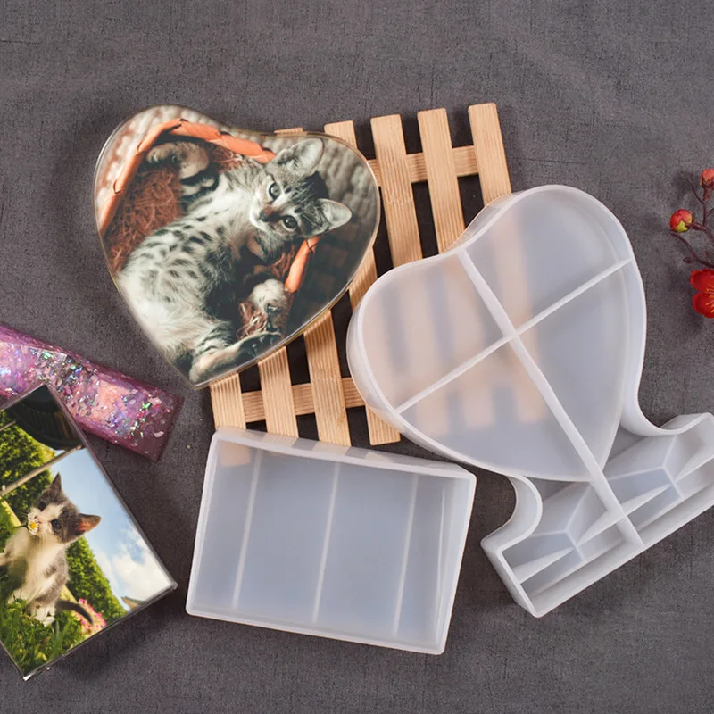 

Прозрачная эпоксидная форма «сделай сам», свадебное украшение, любовь, фоторамка, квадратное овальное зеркало, фоторамка, силиконовая форм...