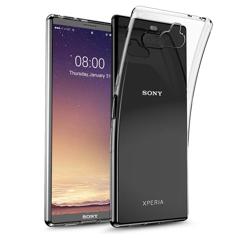 Прозрачный Прозрачные телефонные чехлы для sony Xperia 10 X чехол, Мягкий ТПУ силиконовый тонкий прозрачный чехол для задней панели XA3 6,0" - Цвет: Прозрачный